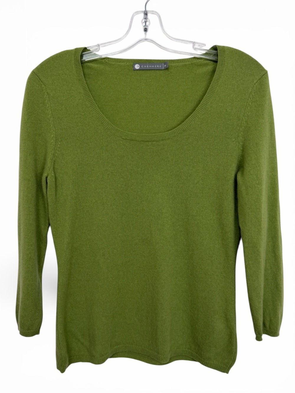 Cashmere Scoop Neck Sweater Top Size Medium Green Charteuse